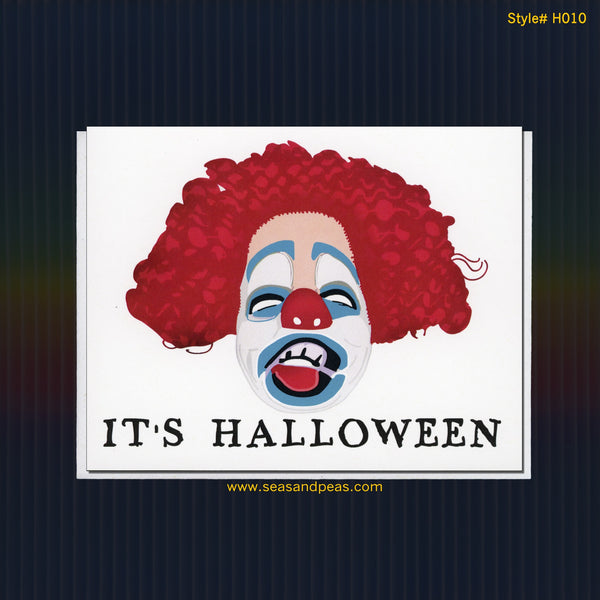 Clown Mask Halloween Card