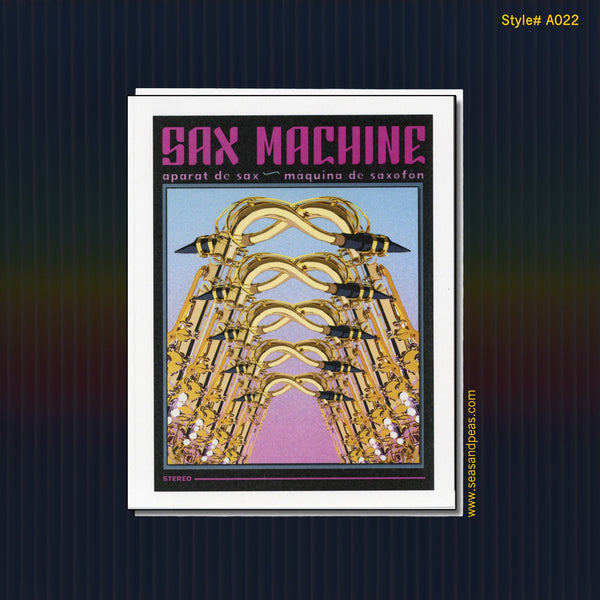 Sax Machine All-Occasion Blank Greeting Card